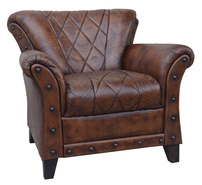 Rivet Leather Studded Armchair - House of Hyne