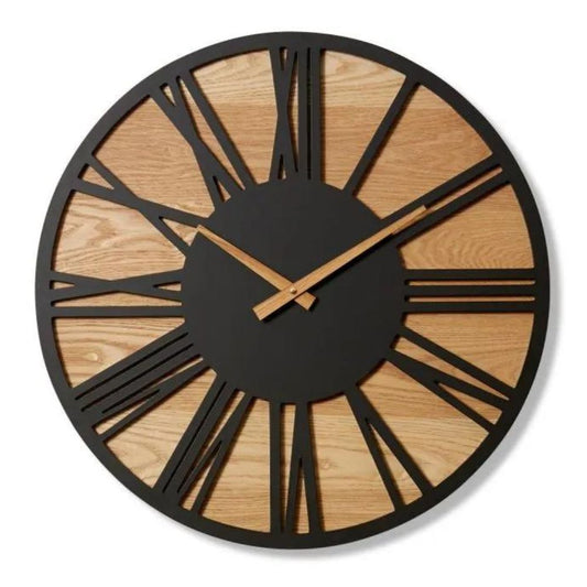 Bennet Wall Clock - Black and Natural - NotBrand