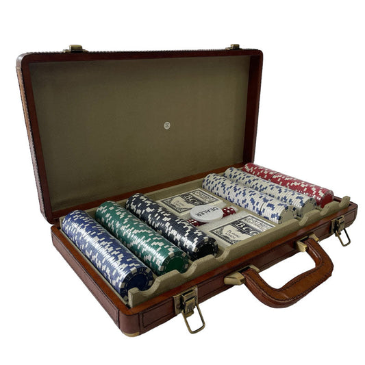 Poker Game Set With Leather Box - Notbrand