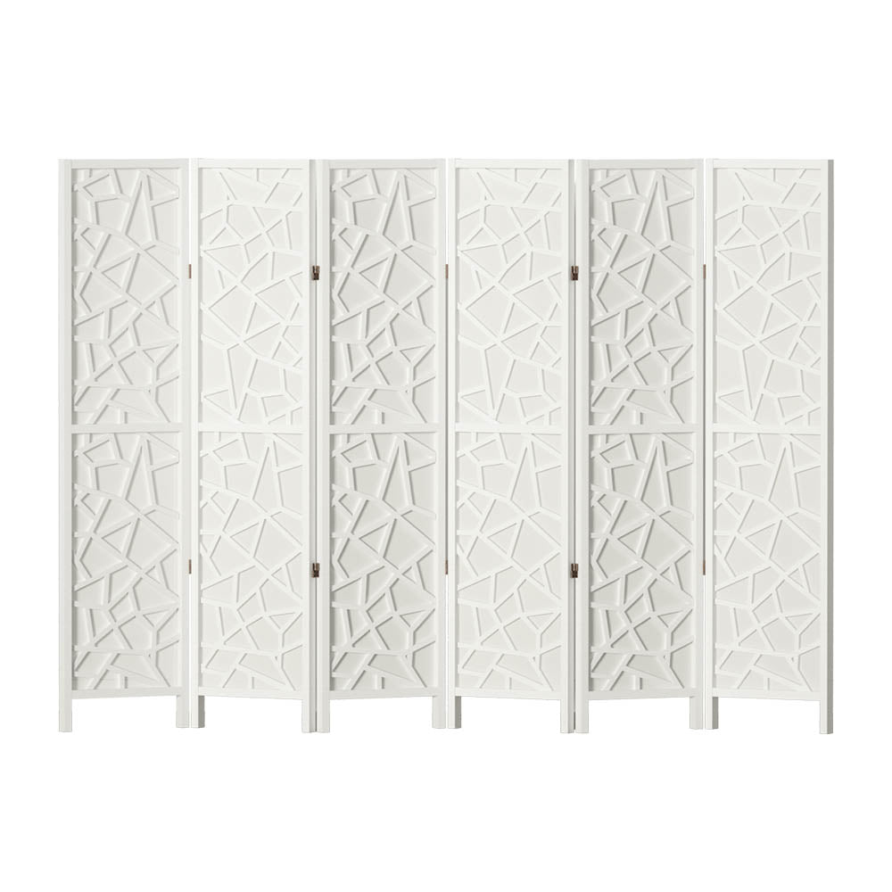 Artiss Clover Room Divider Stand with 6 Panels - White - Notbrand