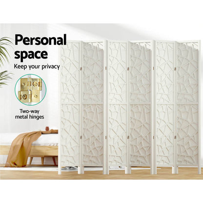 Artiss Clover Room Divider Stand with 6 Panels - White - Notbrand