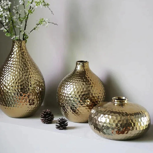 ceramic vase metal plating, The Radiant Elegance collection.