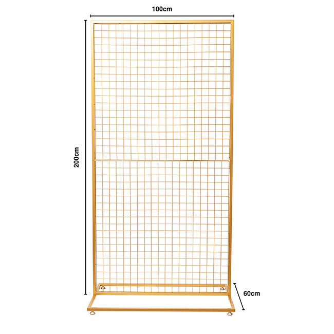 Rectangle Backdrop Standing Frame with Mesh Gold (1mx2mH) - Notbrand