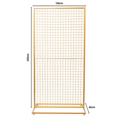 Rectangle Backdrop Standing Frame with Mesh Gold (1mx2mH) - Notbrand