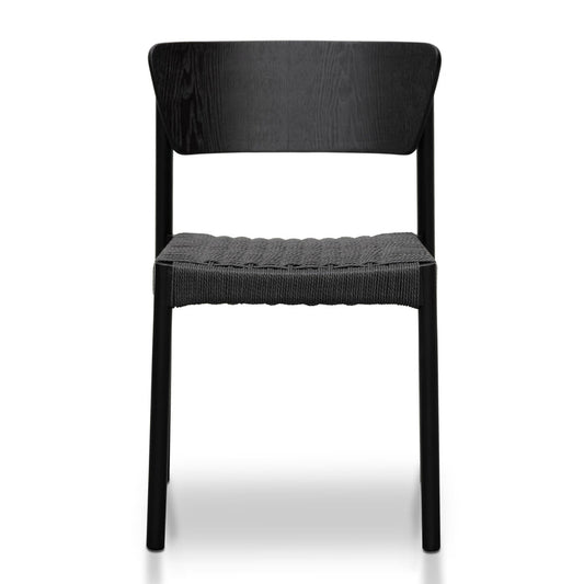 Rope Seat Dining Chair - Black - Notbrand