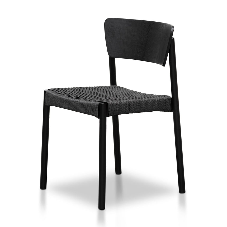 Rope Seat Dining Chair - Black - Notbrand