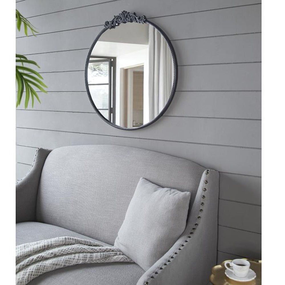 Round Ornate Metallic Wall Mirror - Notbrand