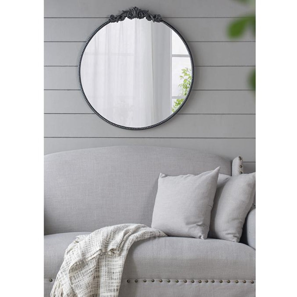 Round Ornate Metallic Wall Mirror - Notbrand