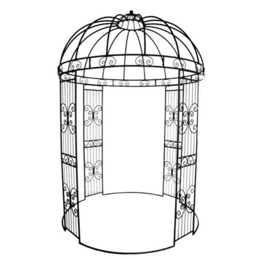 Round Steel Arbour Arch Pagoda Rotunda Garden Gazebo - Brown - NotBrand