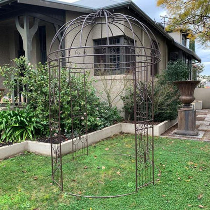 Brown Round Steel Garden Gazebo  - House of Hyne