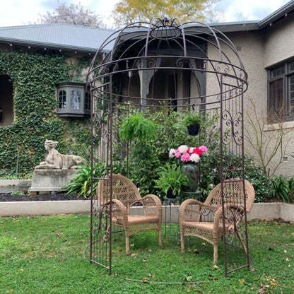 Brown Round Steel Garden Gazebo  - House of Hyne