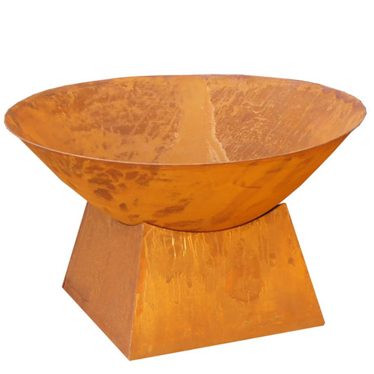 Rustic Metal Fire Pit Bowl with Plain Base for Outdoor Bliss - NotBrand