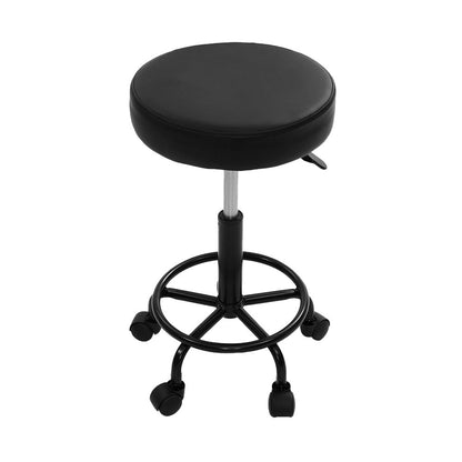 New Artiss Round Swivel Salon Stool with Hydraulic Lift in Black Set - 2 Pieces - Notbrand