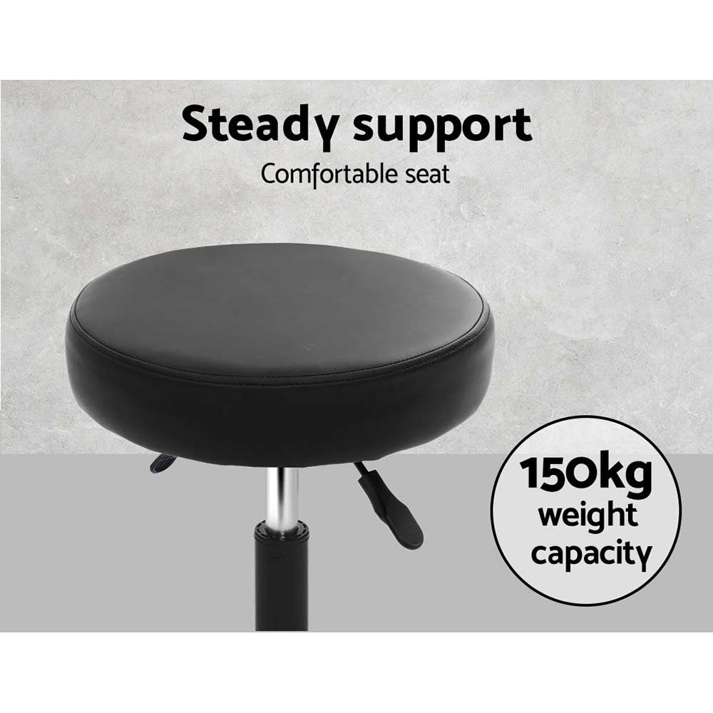 New Artiss Round Swivel Salon Stool with Hydraulic Lift in Black Set - 2 Pieces - Notbrand