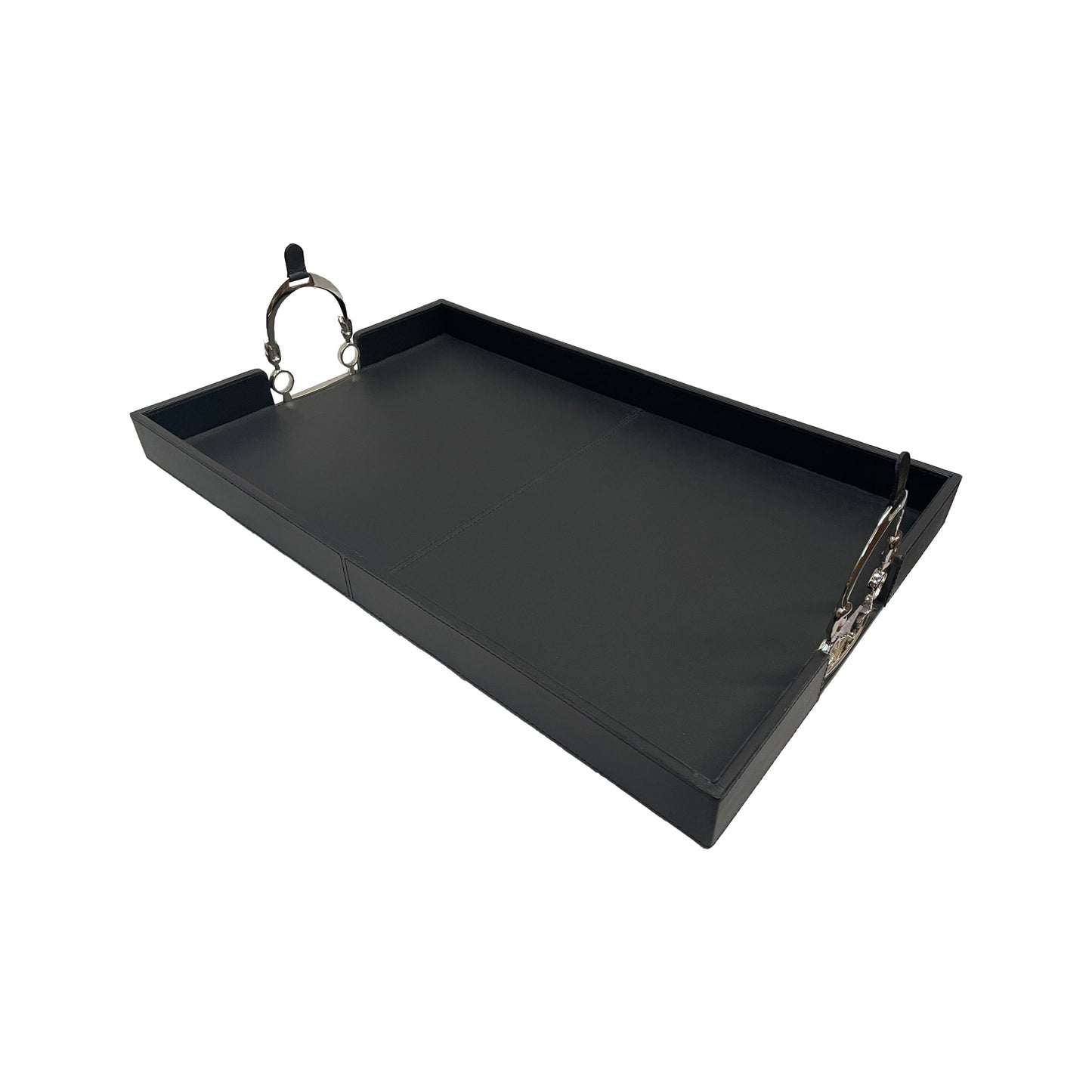 Stefano Tray With Stirrups - Black Leather - Notbrand