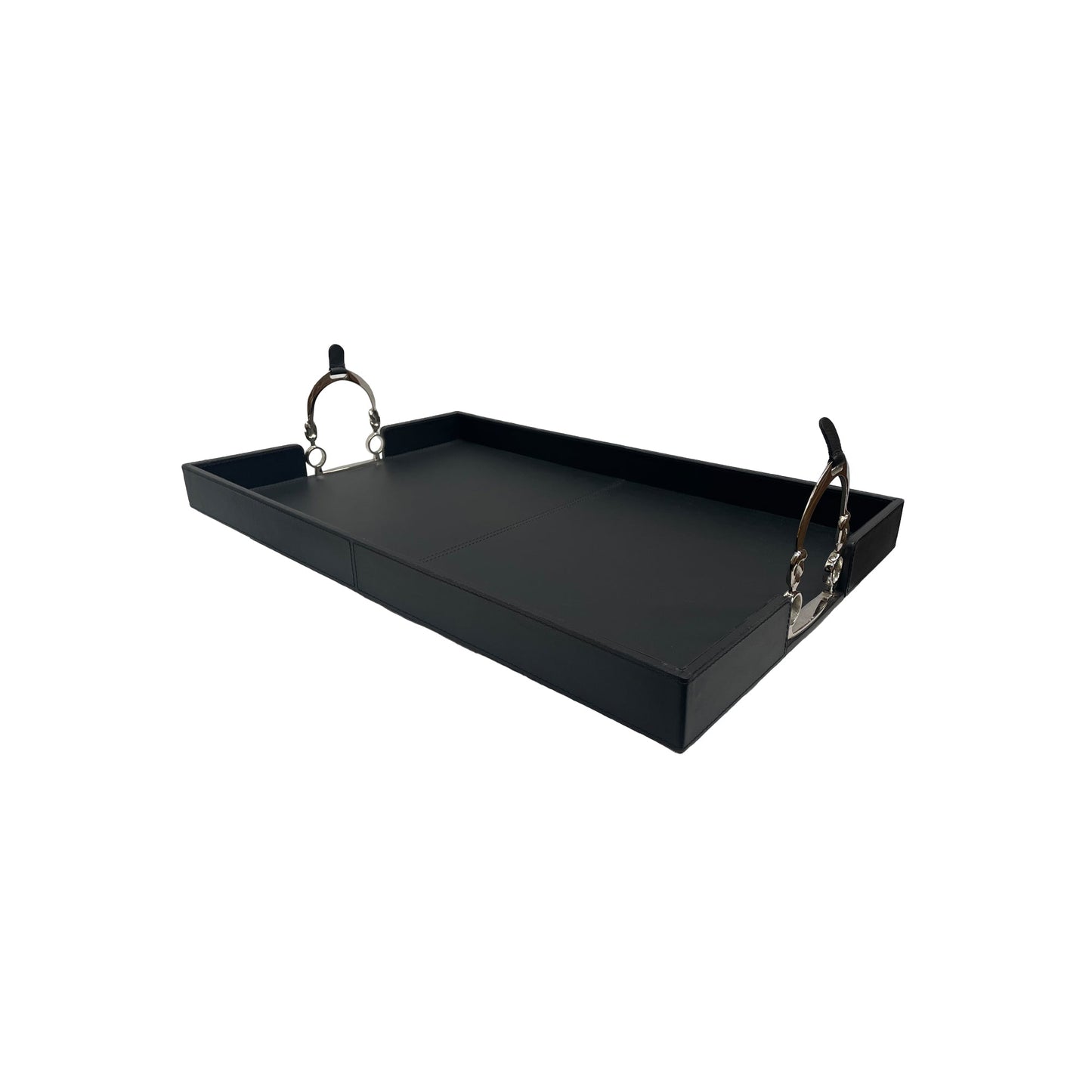 Stefano Tray With Stirrups - Black Leather - Notbrand