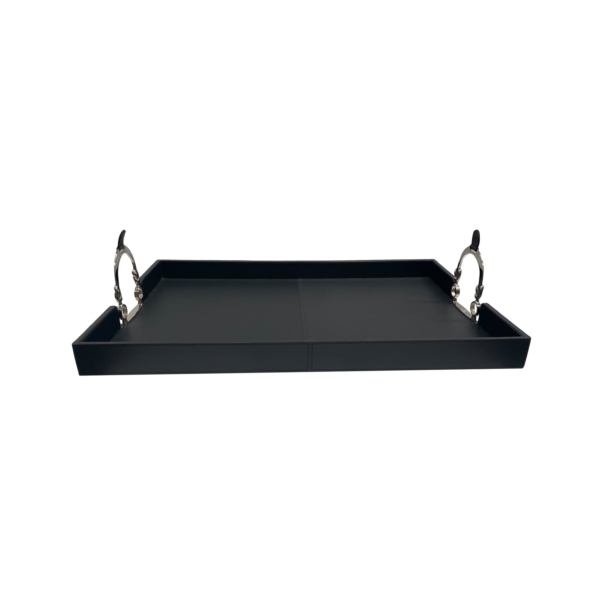 Stefano Tray With Stirrups - Black Leather - Notbrand