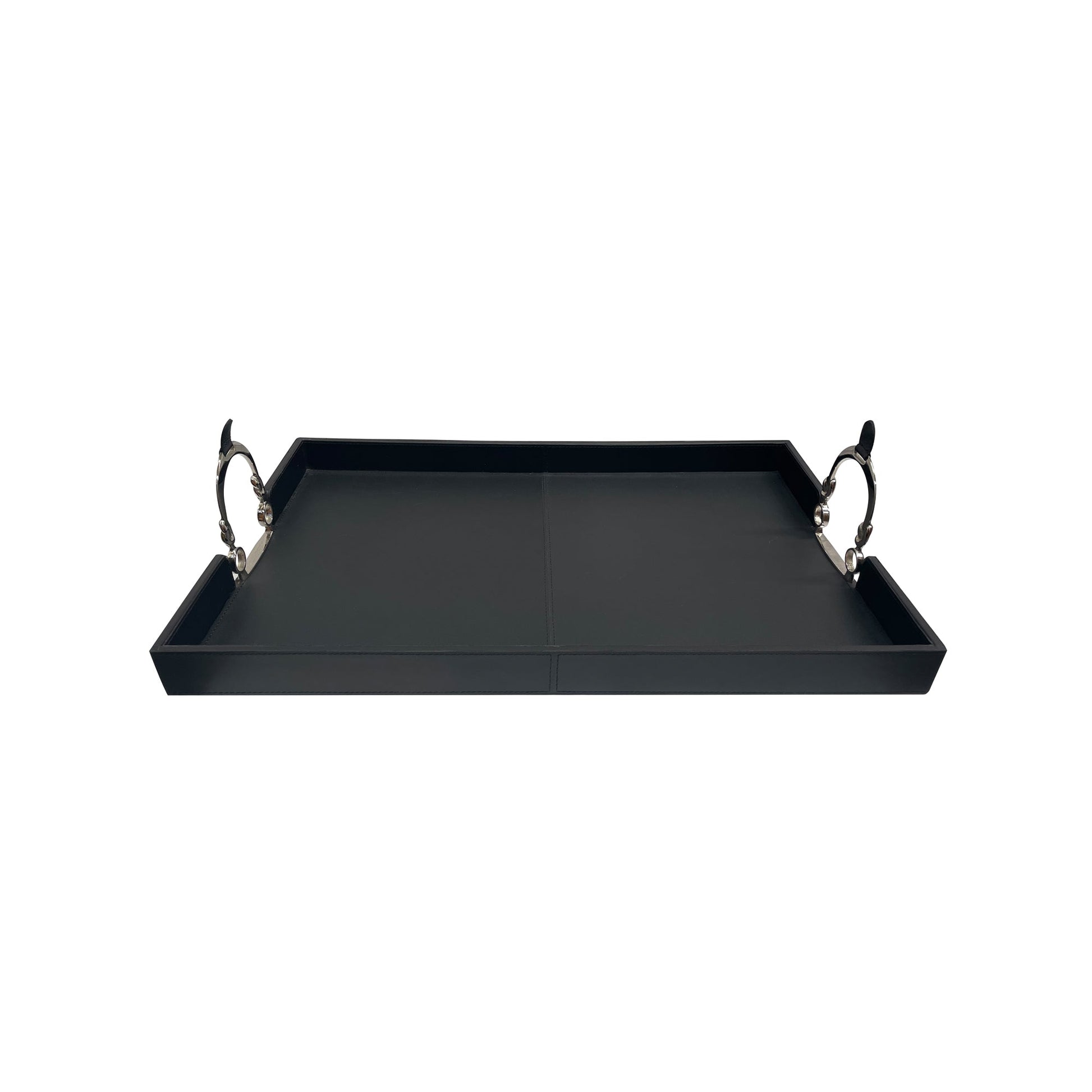 Stefano Tray With Stirrups - Black Leather - Notbrand