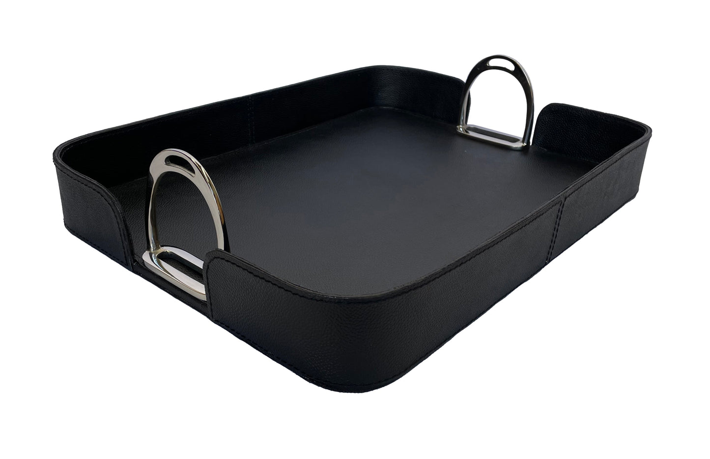 Gima Leather Tray With Stirrups - Black - Notbrand