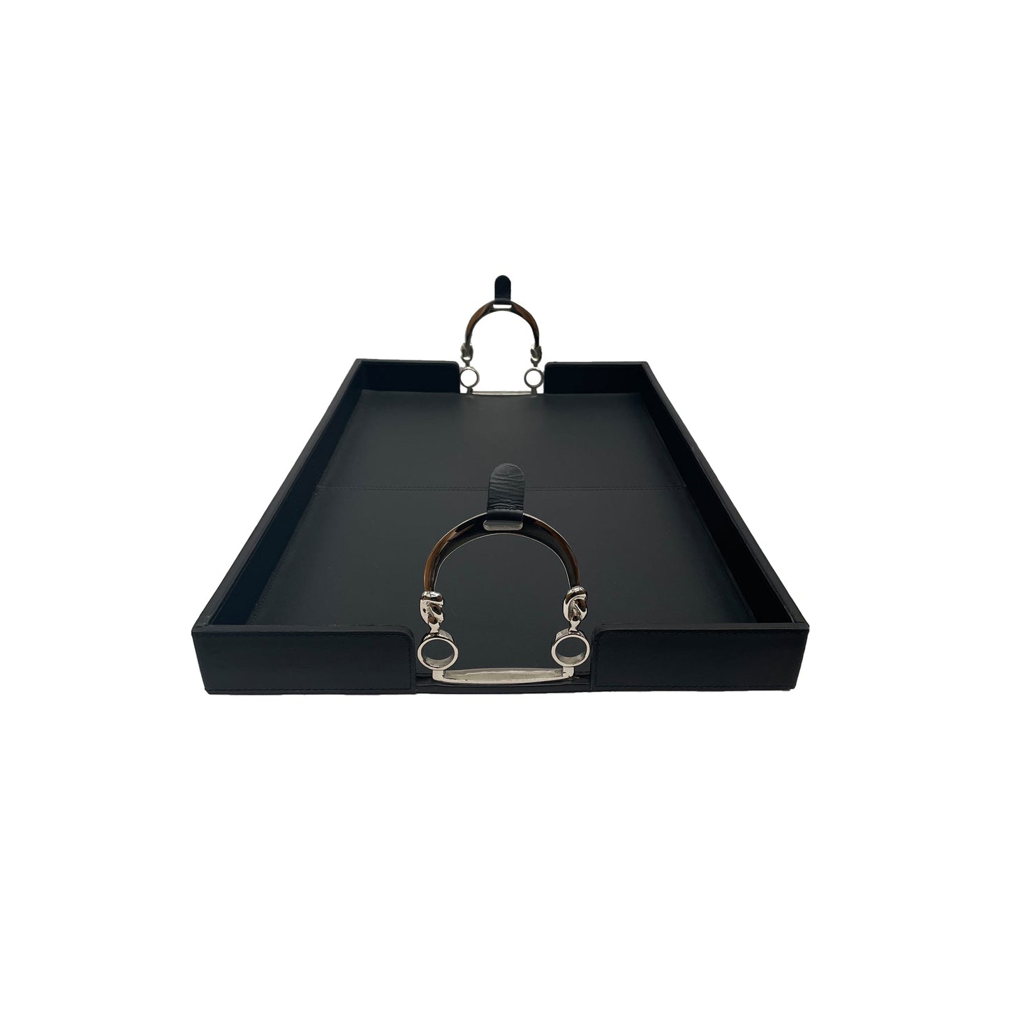 Stefano Tray With Stirrups - Black Leather - Notbrand