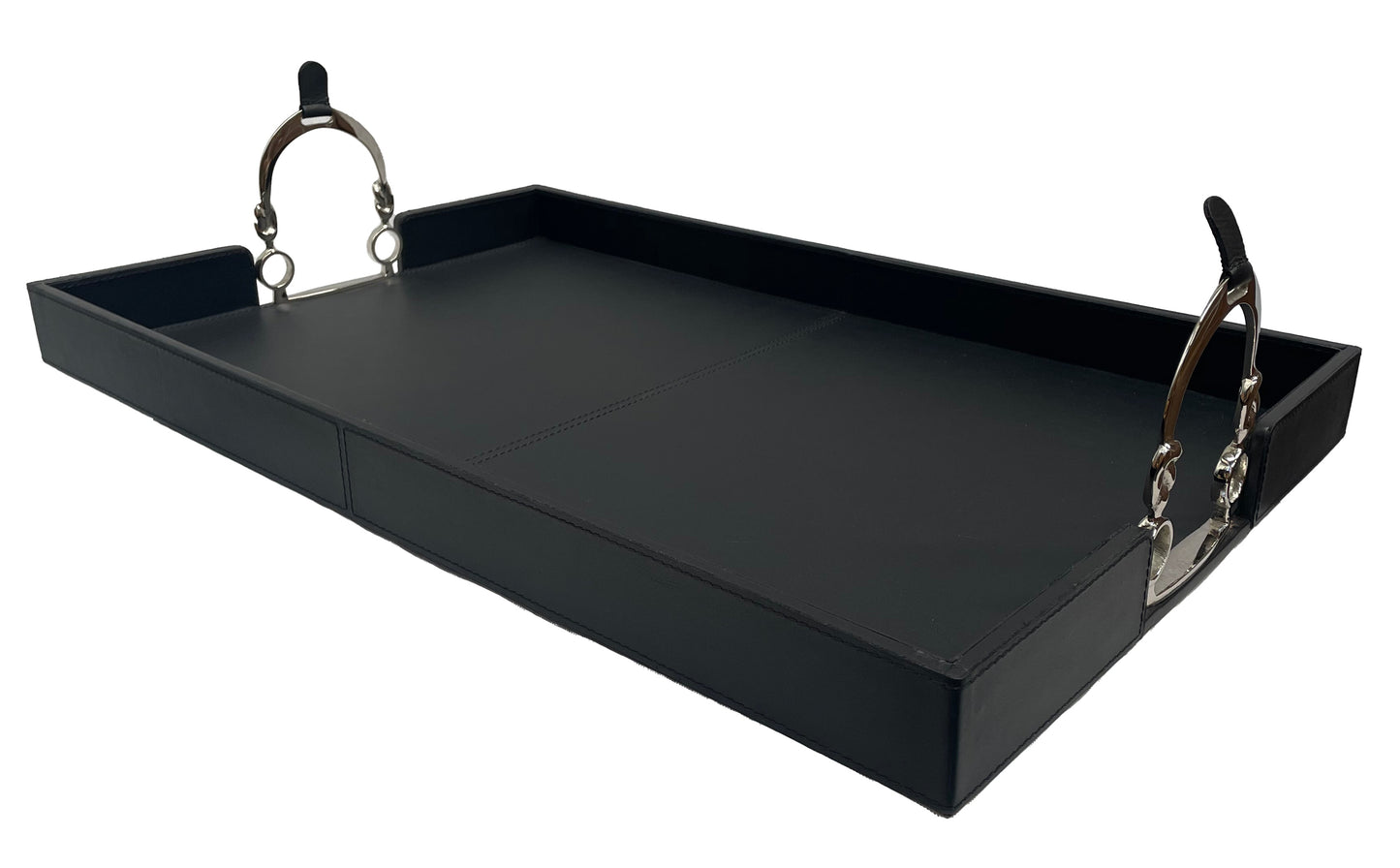 Stefano Tray With Stirrups - Black Leather - Notbrand