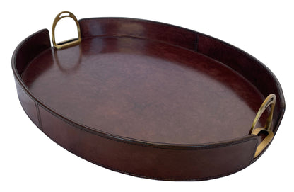 Jairo Round Tray With Stirrups - Dark Leather - Notbrand