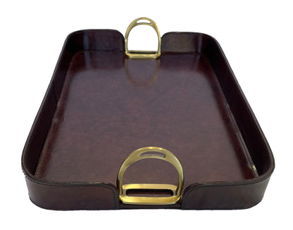 Gima Leather Tray With Stirrups - Dark - Notbrand