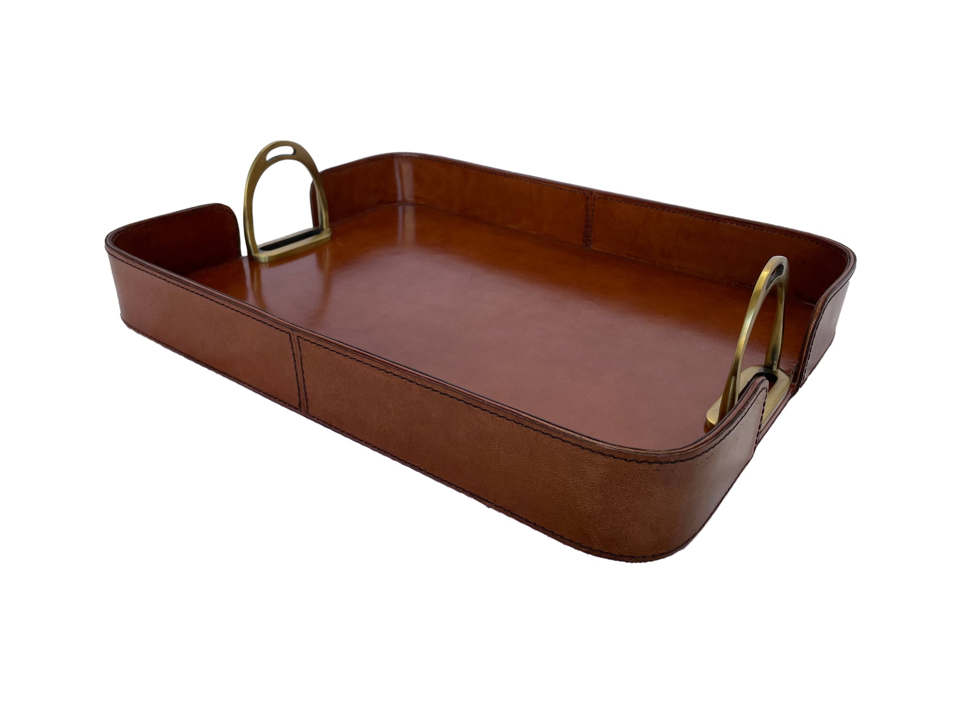 Gima Leather Tray With Stirrups - Tan - Notbrand