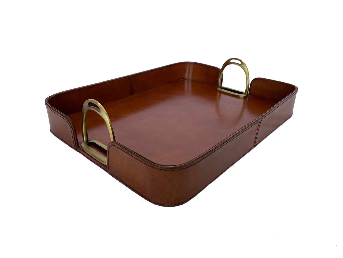 Gima Leather Tray With Stirrups - Tan - Notbrand