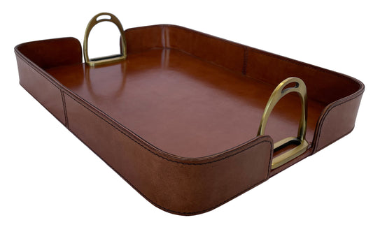 Gima Leather Tray With Stirrups - Tan - Notbrand