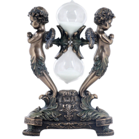 Veronese Cold Cast Bronze Coated Cherubs Praying Sand Timer Figurine - Notbrand