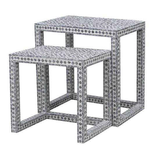 Set of 2 Claire Shell Inlay Nesting Table - NotBrand