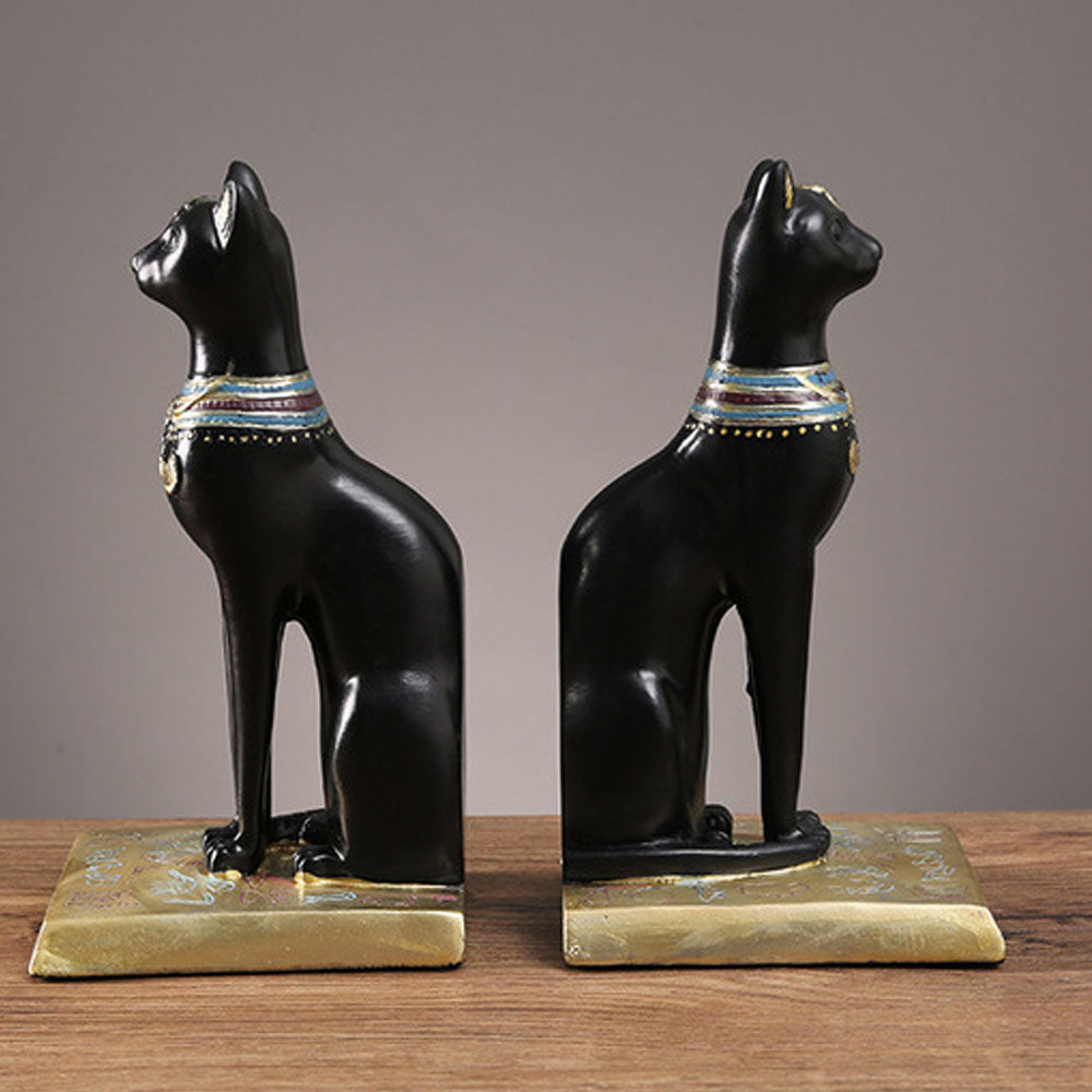 Set of 2 Resin Leaning Sculpture Bookends - NotbrandCat - 