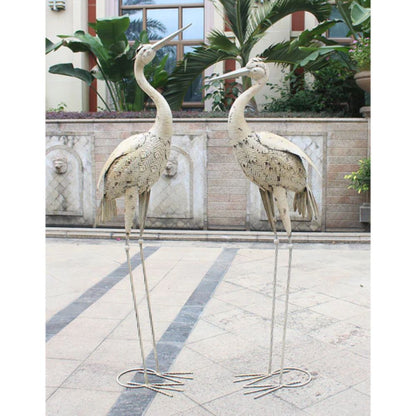 Set of 2 Rustic Cream Cranes - Large - NotBrand