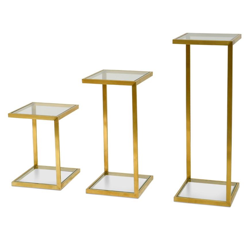 Golden Trio Sirlen Glass Side Table Set - House of Hyne