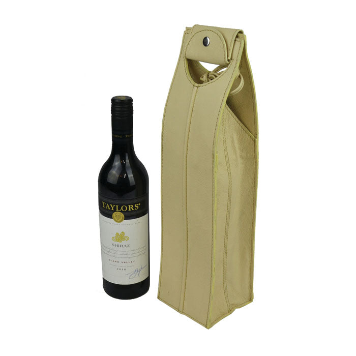 Lavatius Off White Leather Single Wine Holder - Notbrand