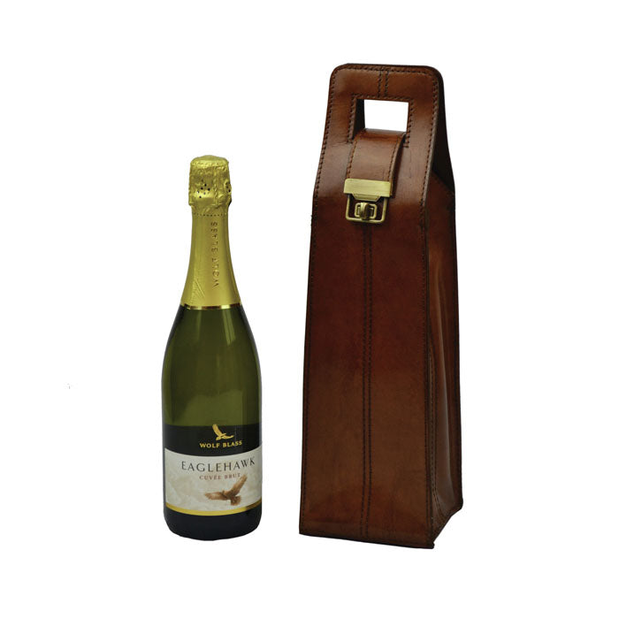 Angor Tan Leather Single Wine Holder - Notbrand