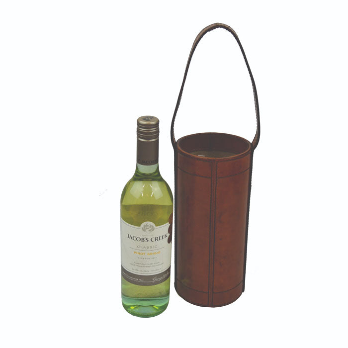 Ismzal Tan Leather Single Wine Holder - Notbrand