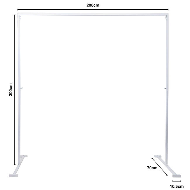 Square Backdrop Standing Frame Only White (2mx2mH) - Notbrand