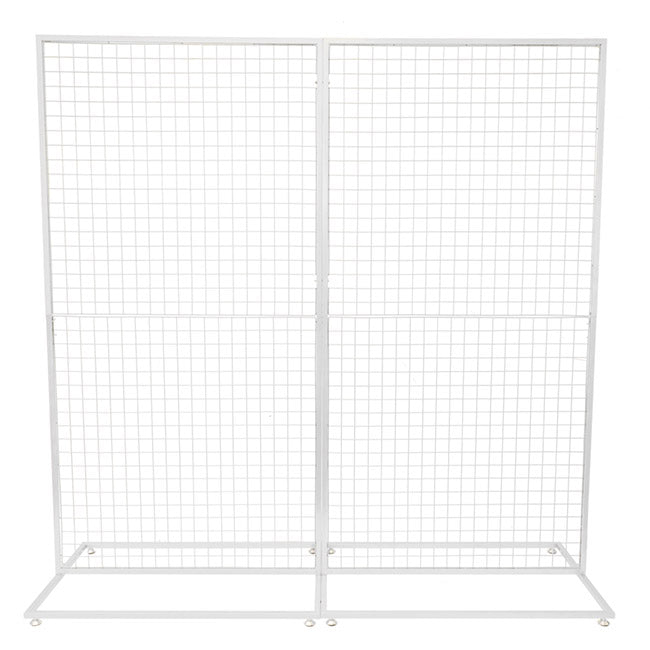 Square Backdrop Standing Frame with Mesh White (2mx2mH) - Notbrand