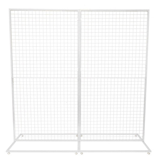 Square Backdrop Standing Frame with Mesh White (2mx2mH) - Notbrand