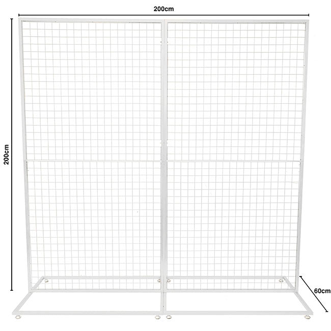 Square Backdrop Standing Frame with Mesh White (2mx2mH) - Notbrand