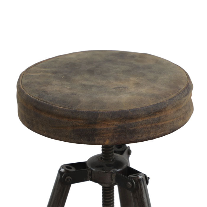 Tripod Leather Stool - Notbrand