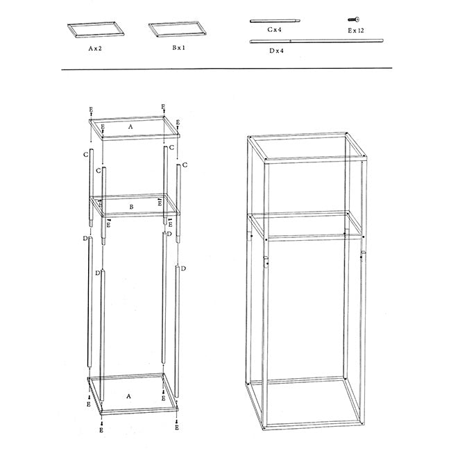 Tall Metal Flower Stand White (33x200cmH) - Notbrand