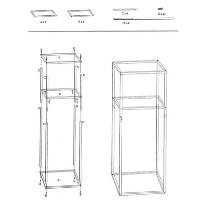 Tall Metal Flower Stand White (33x200cmH) - Notbrand