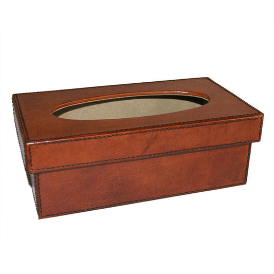 Serpretus Tan Leather Tissue box - Notbrand