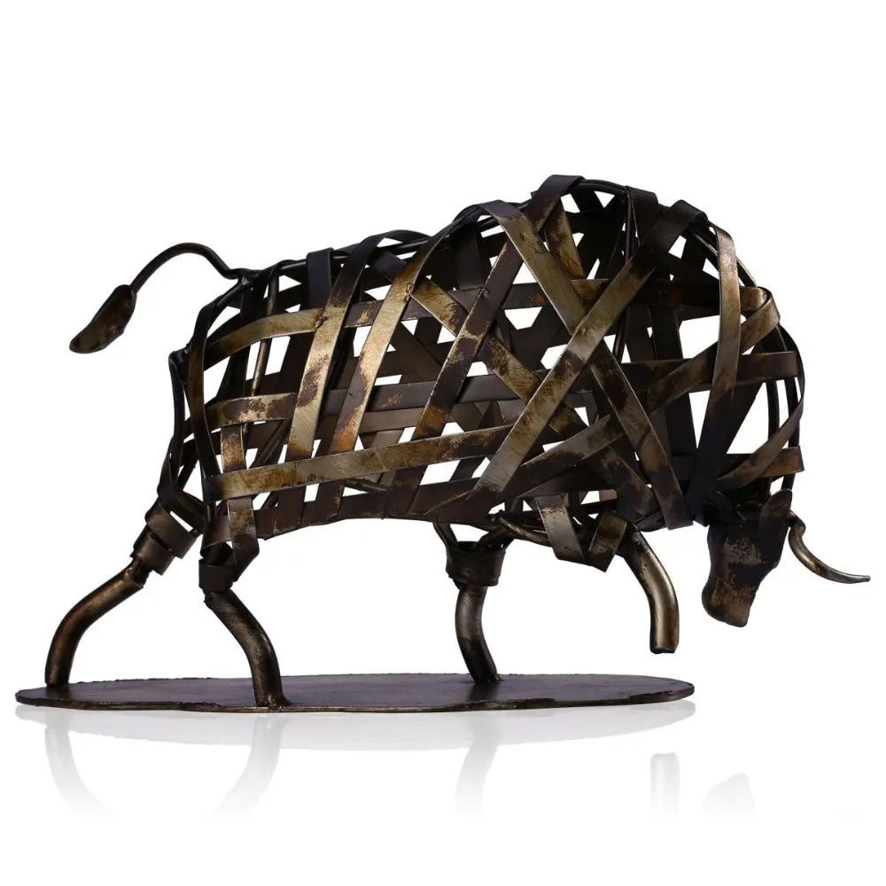 Tooarts Metal Sculpture Iron Braided Cattle - Notbrand