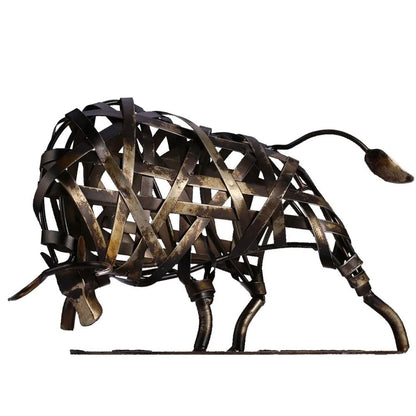 Tooarts Metal Sculpture Iron Braided Cattle - Notbrand