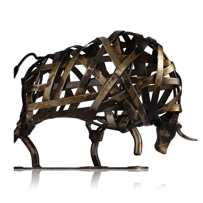 Tooarts Metal Sculpture Iron Braided Cattle - Notbrand