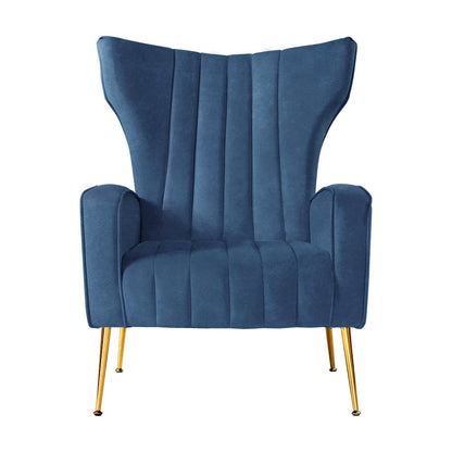 Artiss Accent Velvet Sofa - Navy Blue